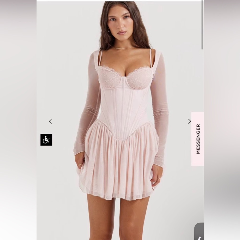 House of CB vivi longsleeve corset mini dress